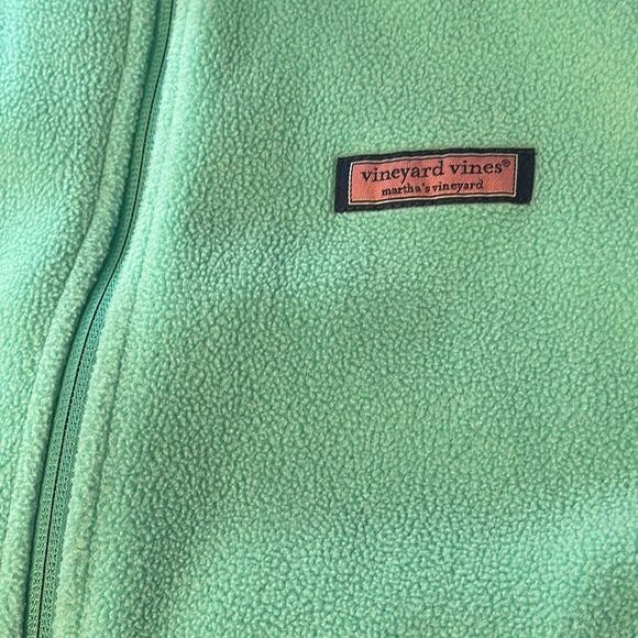 Vineyard Vines - Fleece Zipper Vest - Light Teal Aqua Color Sz M - Picture 6 of 7